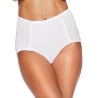 Ladies jacquard spot print front smoothing and flattering light tummy control panel briefs - Ivory