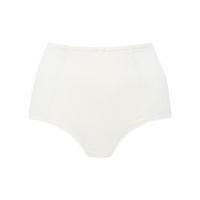 Ladies jacquard spot print front smoothing and flattering light tummy control panel briefs - Ivory