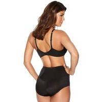 Ladies cotton high waist perfect posture correcting lower back support tummy control briefs - Black