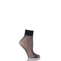 Ladies 1 Pair Falke Shelina 12 Denier Ultra Transparent Ankle Highs With Shimmer And Sensitive Top