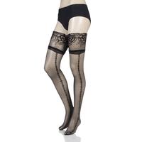 Ladies 1 Pair Falke Enchained Lace Top Hold Ups