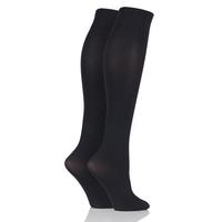 Ladies 2 Pair Pretty Polly 60 Denier Opaque Knee Highs with 3D Stretch Technology