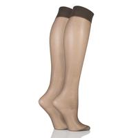 Ladies 2 Pair Pretty Polly Everyday Silver Fresh Support Knee Highs