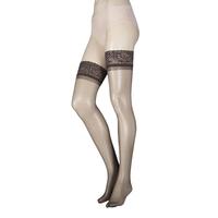 Ladies 1 Pair SockShop 10 Denier Classic Nylon Lace Top Hold Ups