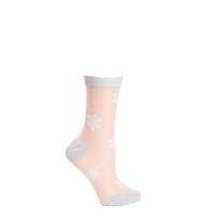 ladies 1 pair sockshop talk becky talk sheer snowflake ankle socks wit ...