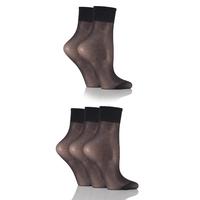 Ladies 5 Pair SockShop 15 Denier Ankle Highs