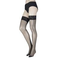 ladies 1 pair sockshop 10 denier classic nylon lace top stockings