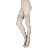 ladies 1 pair sockshop 10 denier classic nylon lace top stockings