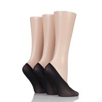Ladies 3 Pair SockShop Soft Sheen Shoe Liner Socks