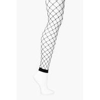 Large Scale Footless Fishnet Tights - black