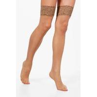 Lace Top Stockings - natural