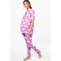 lacey cloud print pj set pink