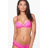 Lace Microfibre Moulded T-shirt Bra - pink