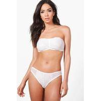Lace Front & Mesh Brief - white