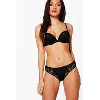 Lace Microfibre Moulded Tshirt Bra - black