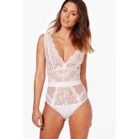 lace plunge body white