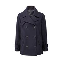 Ladies? Wool Mix Reefer Jacket, Navy Blue, Size Small, Wool Mix