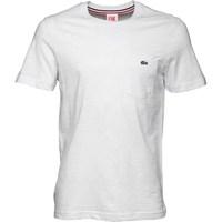 lacoste mens regular fit crew neck live t shirt in flamed jersey white