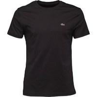 lacoste mens regular fit crew neck t shirt in cotton black