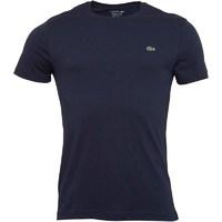 Lacoste Mens Regular Fit Crew Neck T-Shirt In Cotton Navy Blue