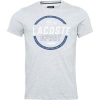 Lacoste Mens Sport Tennis Technical Jersey T-Shirt Silver Chine/White-Navy Blue