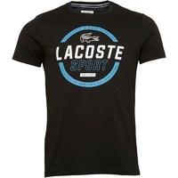 lacoste mens sport tennis technical jersey t shirt blackwhite ink