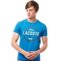 lacoste mens sport tennis technical jersey t shirt inkwhite navy blue