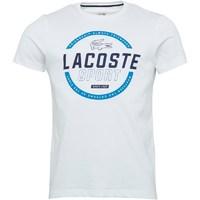 lacoste mens sport tennis technical jersey t shirt whitenavy blue ink