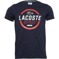 Lacoste Mens Sport Tennis Technical Jersey T-Shirt Navy Blue/White-Corrida