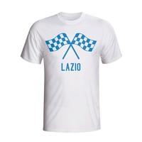 lazio waving flags t shirt white kids