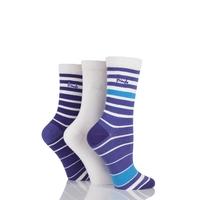 Ladies 3 Pair Pringle Georgina Graded Striped Cotton Socks