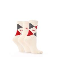 ladies 3 pair pringle louise argyle cotton socks