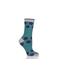 Ladies 1 Pair Braintree Paolini Spots and Dots Bamboo and Organic Cotton Socks