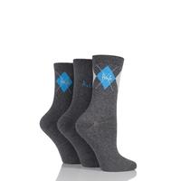 Ladies 3 Pair Pringle Rachael Single Argyle Socks