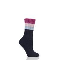 ladies 1 pair urban knit shimmer stripe wool boot socks