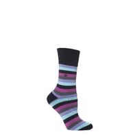 Ladies 1 Pair Gentle Grip Issy Striped Cushioned Socks