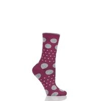 Ladies 1 Pair Braintree Paolini Spots and Dots Bamboo and Organic Cotton Socks