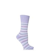 Ladies 1 Pair Gentle Grip Jane Striped Cushioned Socks