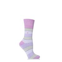 Ladies 1 Pair Gentle Grip Felicity Striped Cushioned Socks