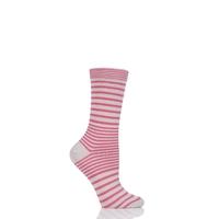 Ladies 1 Pair Braintree Lillian Fine Stripe Bamboo and Organic Cotton Socks