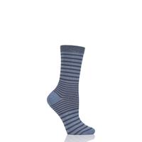 Ladies 1 Pair Braintree Lillian Fine Stripe Bamboo and Organic Cotton Socks