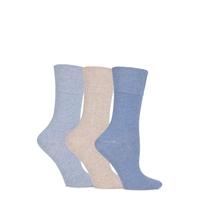 ladies 3 pair gentle grip eva plain cotton socks