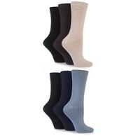 Ladies 6 Pair SockShop Plain Bamboo Socks