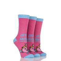 Ladies 3 Pair TM Little Miss Character Socks