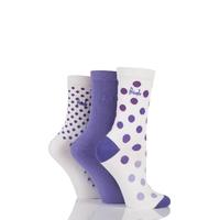 Ladies 3 Pair Pringle Olivia Graded Spotty Cotton Socks