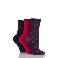 Ladies 3 Pair Pringle Olivia Graded Spotty Cotton Socks