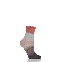 Ladies 1 Pair Charnos Slouch Stripe Cotton Socks