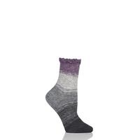 Ladies 1 Pair Charnos Slouch Stripe Cotton Socks