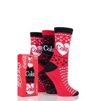 Ladies 3 Pair Coca Cola Heart Design Cotton Socks