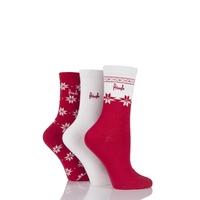 ladies 3 pair pringle sasha snowflake and plain socks